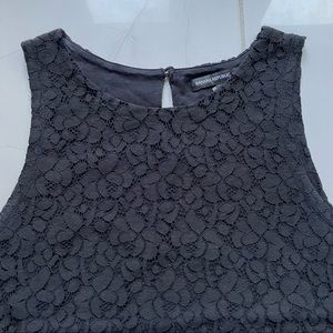 Banana Republic Sleeveless Ruffle Black Lace Mad Men Collection Top